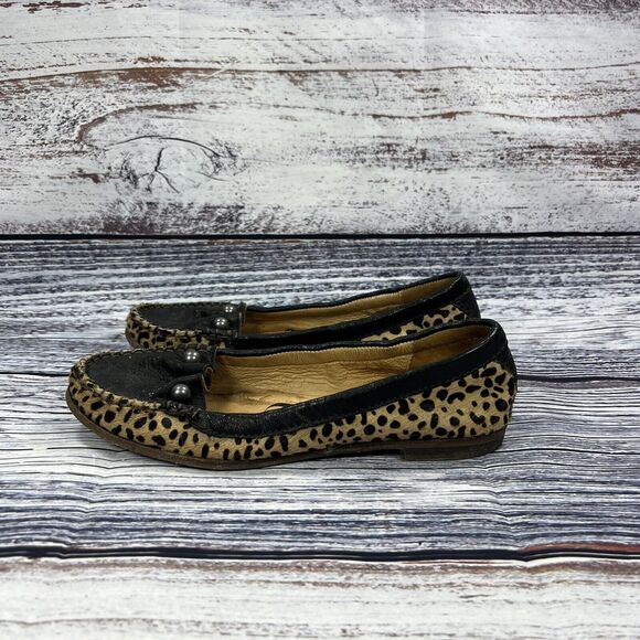 Lucchese Spirit Leopard Print Hair Flats Loafers Moccasins, Women’s Size 7.5 - Picture 3 of 8